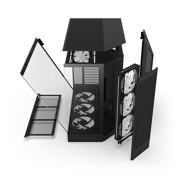 NZXT H9 Flow RGB+ (2025) ATX-chassi, svart