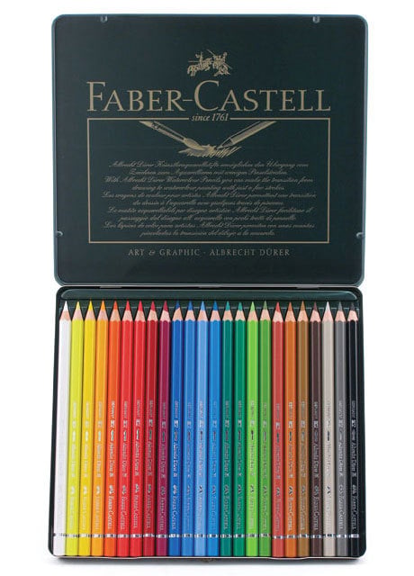 Faber-Castell Albrecht Dürer akvarellpennor i plåtask, 24 färger