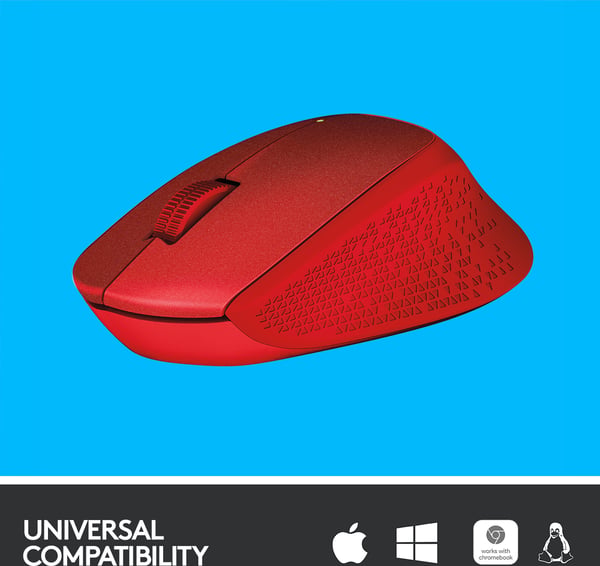 Logitech M330 Silent Plus -mus, röd