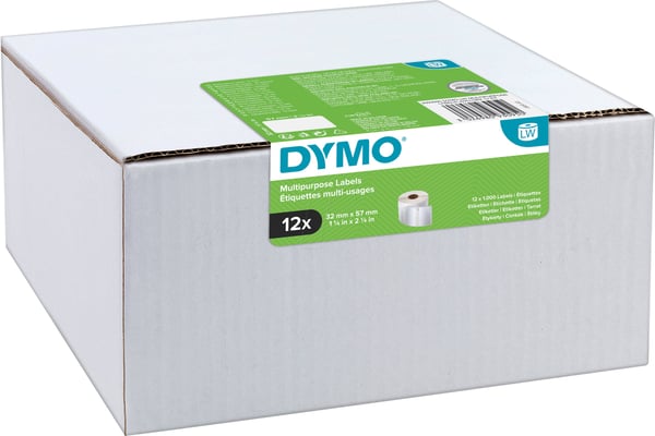Dymo LabelWriter -universal etikett 57 x 32 mm, 12 x 1000 etiketter, vit