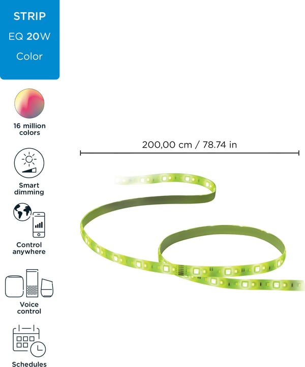 WiZ LED-list, 2 m, RGBW, 1600 lm
