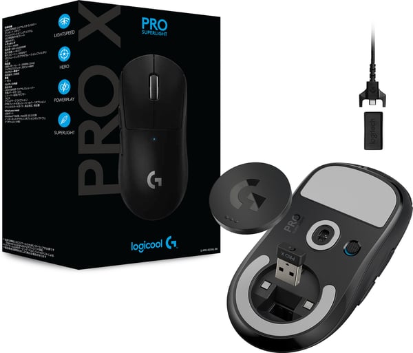 Logitech Pro X Superlight spelmus, svart