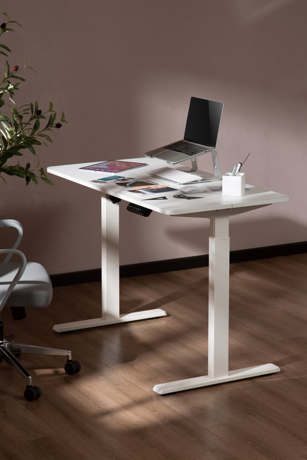 ErgoWork Compact -elstativ för elskrivbord, vit
