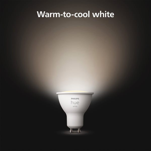 Philips Hue -LED-smartpære, BT, Hvid, GU10, 4,2 W, 1-pak