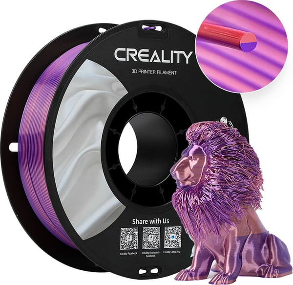 Creality CR-PLA Silk -filament til 3D-printere, 1,75 mm, pink/lilla