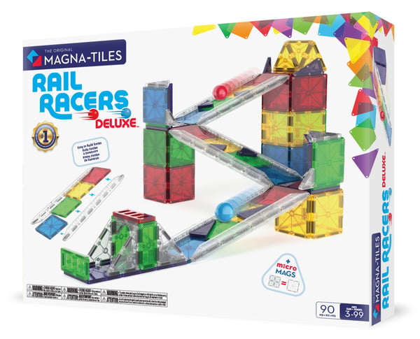 MAGNA-TILES® Rail Racer Deluxe magnetisk kulbana, 90 delar