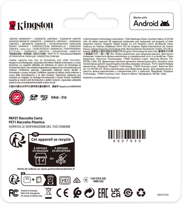 Kingston 128 GB Canvas Select Plus Gen3 UHS-I microSD-minneskort + SD-adapter