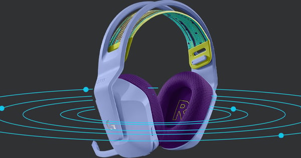 Logitech G733 Lightspeed trådlösa spelhörlurar, lila