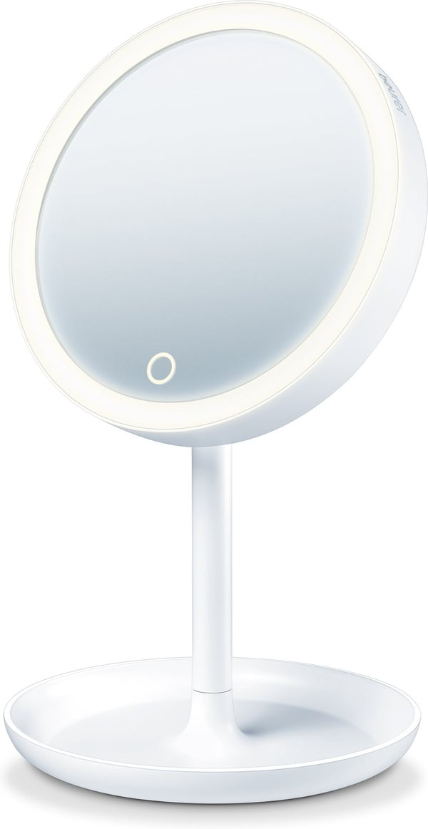 Beurer BS 45 makeup spejl, 17,5 cm, med LED-lys og forstørrelses spejl, batteridrevet
