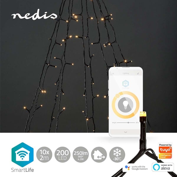 Nedis SmartLife WiFi LED-flagstangssløjfe, 10 x 2 m