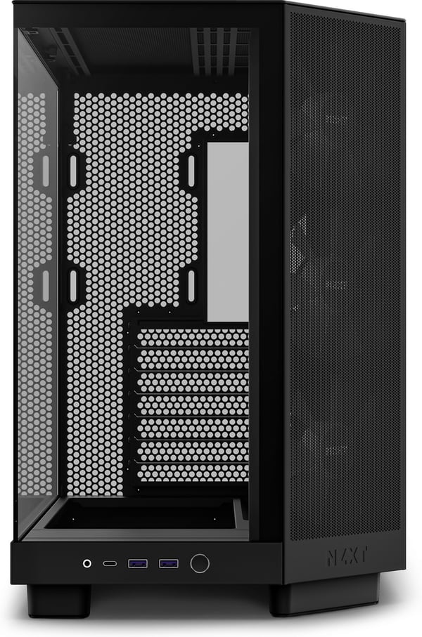 NZXT H6 Flow RGB ATX-kabinet med panoramavindue, sort