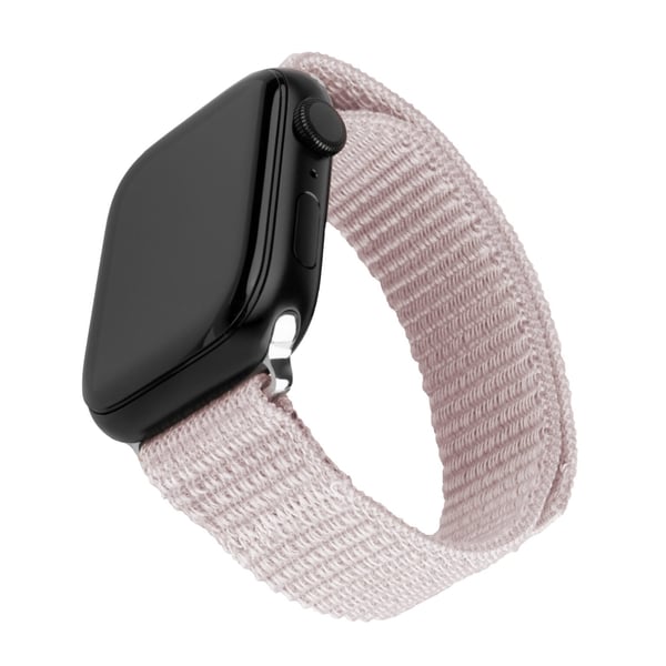 Fast nylonrem til smartwatch, Apple Watch 42 / 44 / 45 / 46 / 49 mm, rosé guld