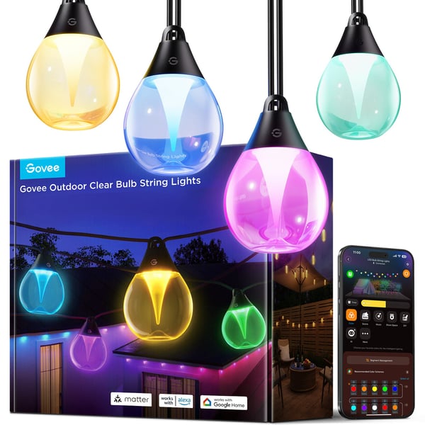 Govee Utomhus Klar Glödlampa Ljusslinga utomhusbelysning