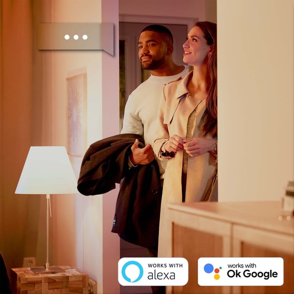 Philips Hue - LED-smartlampe, BT, White, E14, 470 lm, reklamelampe rund, 2 stk pakning