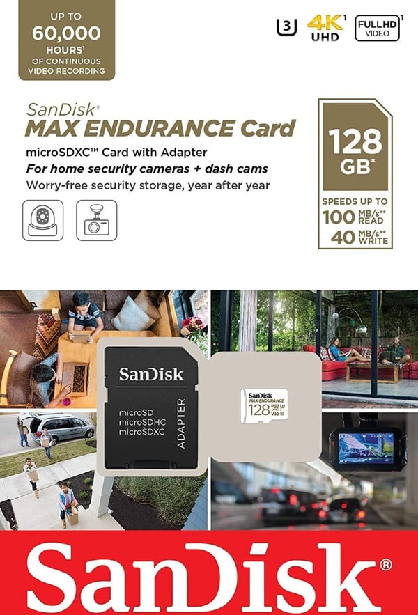 SanDisk 128 GB MAX Endurance microSDXC-hukommelseskort