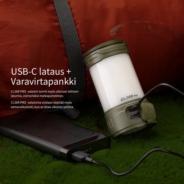 Fenix CL26R PRO -campinglygte, grøn-