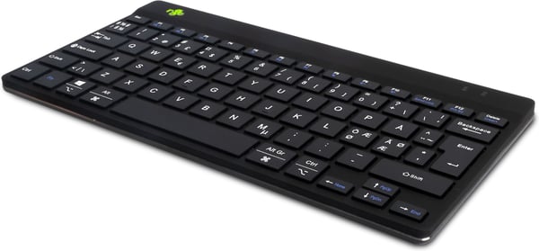 R-Go Compact Break - ergonomisk tastatur med pauseprogramvare, trådløs, sort