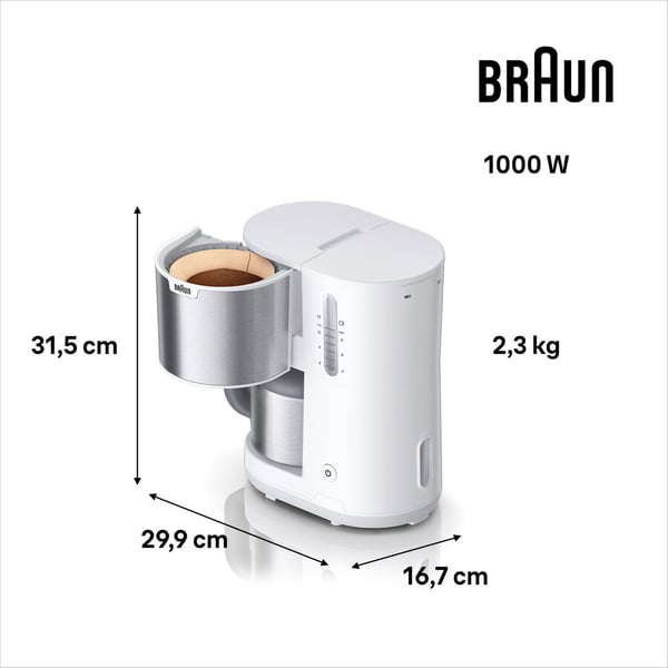 Braun PurShine KF1505WH termokaffemaskine