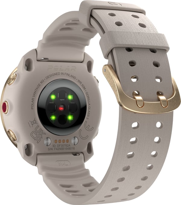 Polar silikonerem til sport 22 mm, greige / sand, S-L