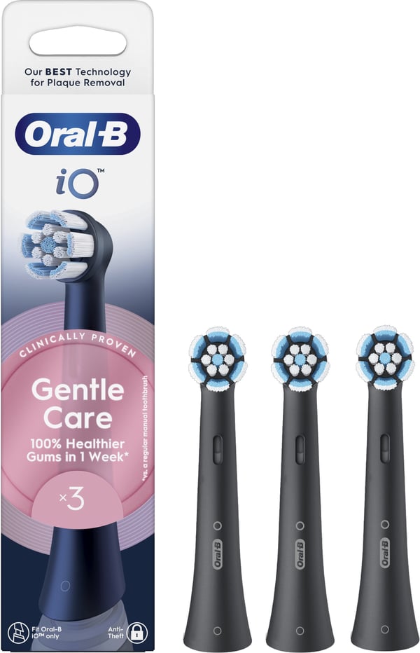 Oral-B iO Gentle Care Svart - utbytesborstar 3 st