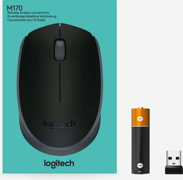 Logitech M170 -trådlös mus, grå