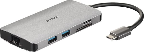 D-LINK DUB-M810 8-i-1 USB-C 30 -nav HDMI/Gigabit ethernet -adaptern