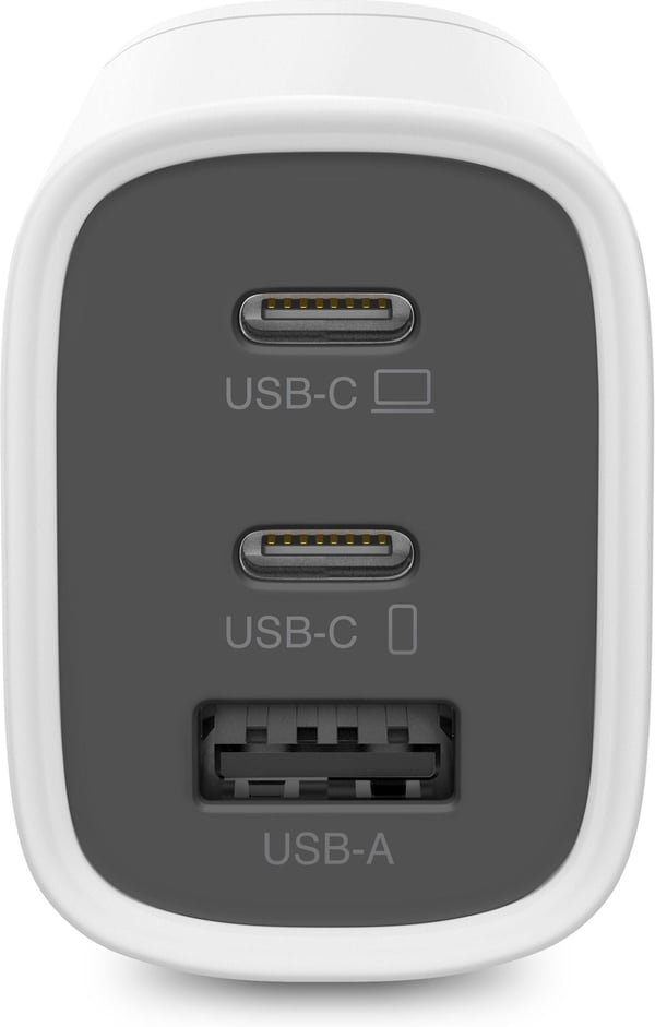 GP GaN PD 65 W netoplader, 2x USBC + 1x USBA, hvid