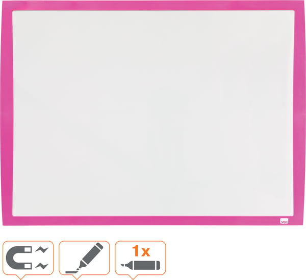 Nobo - magnetisk whiteboard, 58,5 x 43 cm, rosa ram