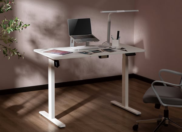 ErgoWork Compact -elstativ för elskrivbord, vit