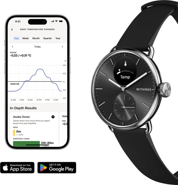Withings Scanwatch 2 -smartwatch, 38 mm, svart