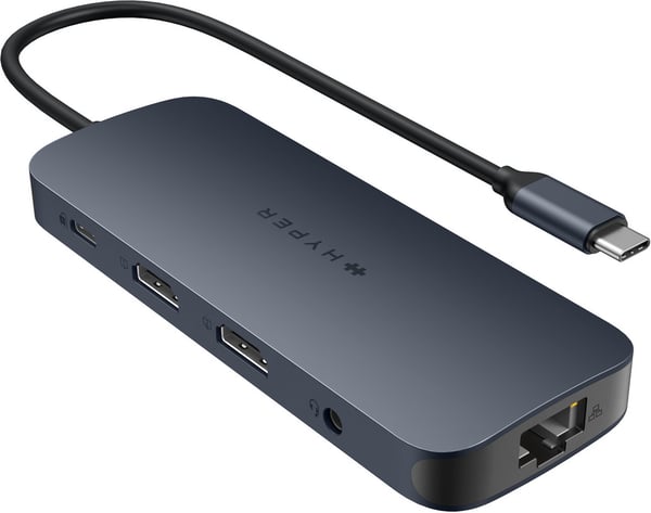 HyperDrive Next 11 Port Dual 4K60Hz HDMI USBC Hub adapter, midnat blå