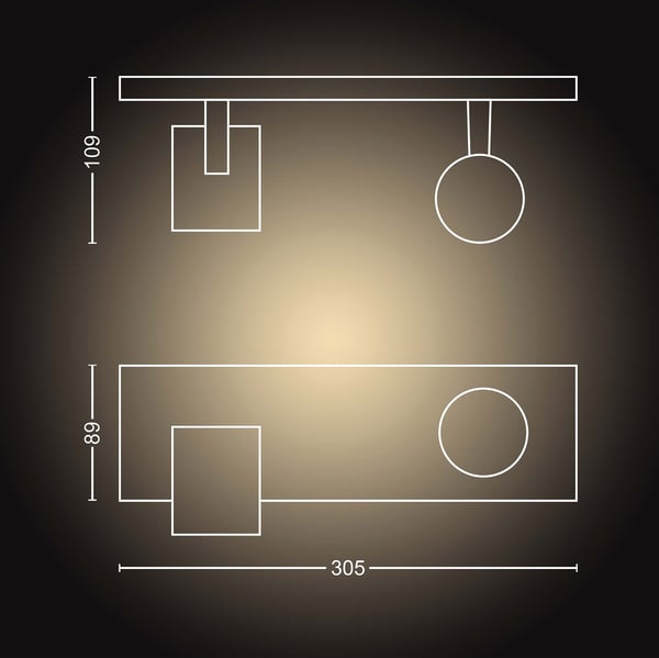 Philips Hue Runner hvid ambiance -smart spotlights, 2-delt, sort, BT, 2 x 4,2 W