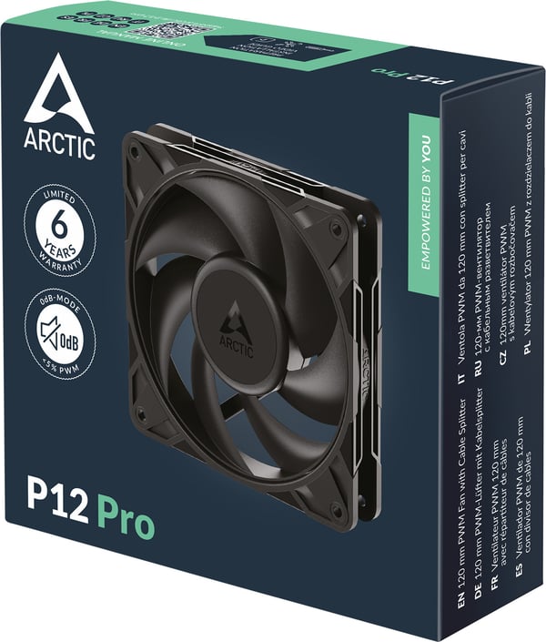 ARCTIC P12 Pro fläkt, svart