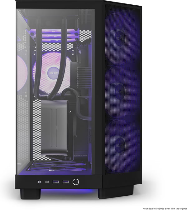 NZXT H6 Flow RGB ATX-kabinet med panoramavindue, sort