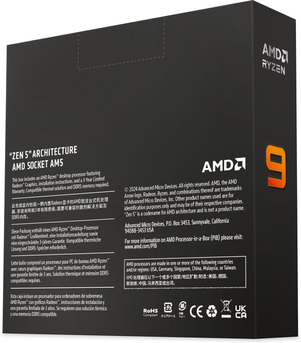 AMD Ryzen 9 9900X-processor til AM5-sokkel
