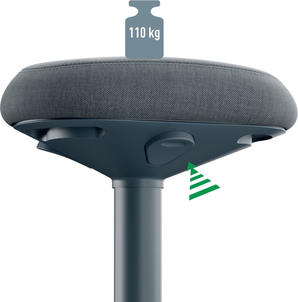 Leitz Ergo -aktiv stol för sittande, mörkgrå