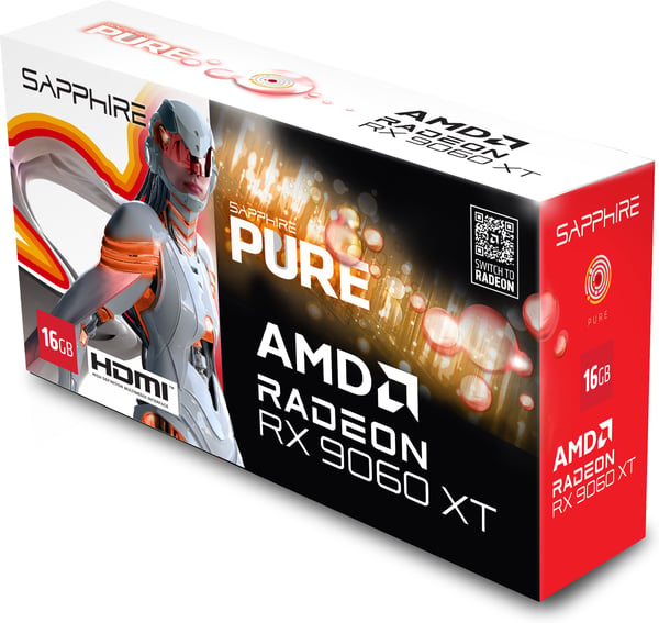 Sapphire PURE RX 9060 XT GAMING OC 16GB grafikkort