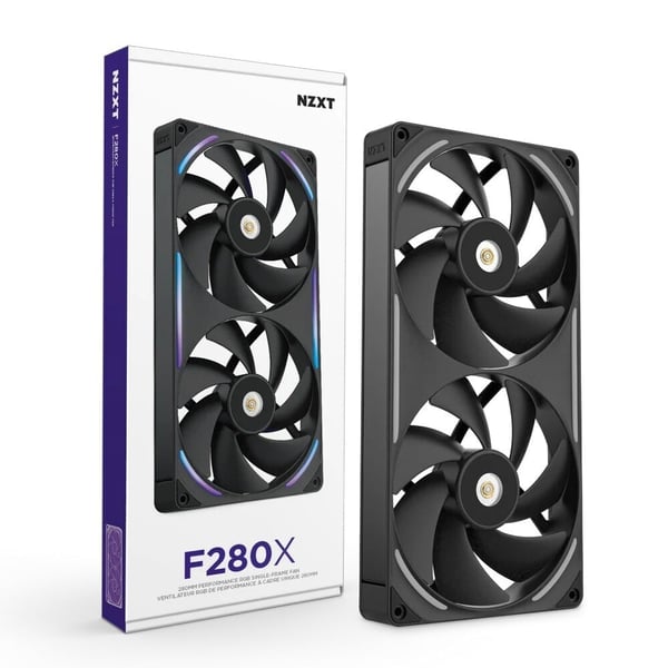 NZXT F280X Performance RGB-fläkt, 280 mm, svart