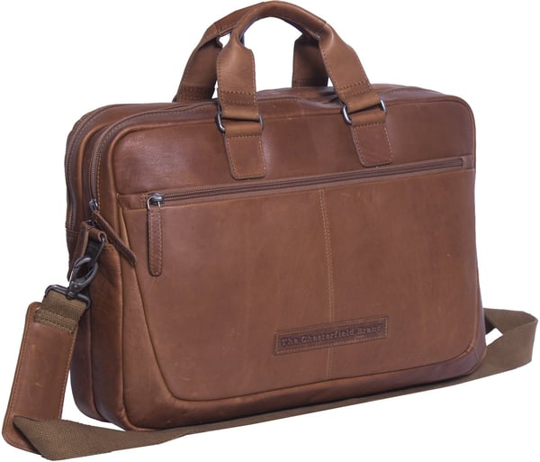 The Chesterfield Brand Seth-taske til 15,6" bærbar computer, cognac