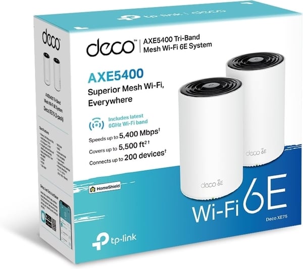 TP-LINK Deco XE75 Tri-Band WiFi 6E -Mesh-system, 2-pack