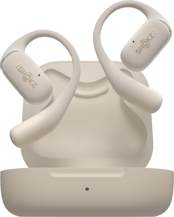 Shokz OpenFit trådløse høretelefoner, beige