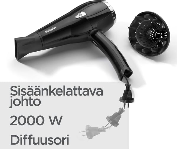 Babyliss D374DE Cordkeeper 2000 hårfön