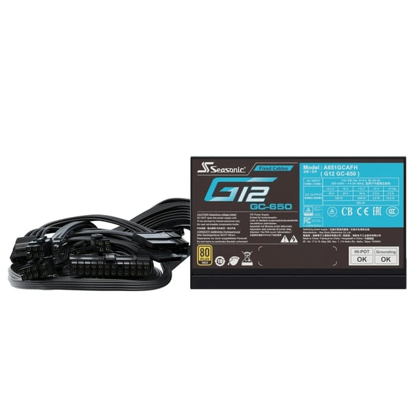 Seasonic G12 GC-650 ATX-strømforsyning, 650 W (2024)