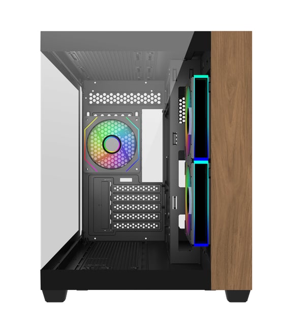Cooler Master Elite 481 Wood micro-ATX chassi, svart