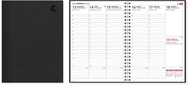 Ontime kalender 2026, A5 svart