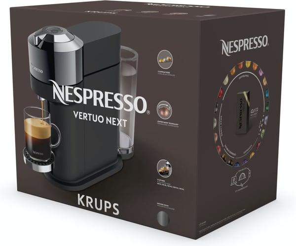 Nespresso Vertuo Next Deluxe kapselkaffemaskine sort/krom