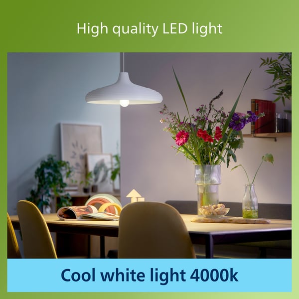 Philips Ultra Effektiv LED-lys, E27, 4000K, 840 lm, opaloverflade