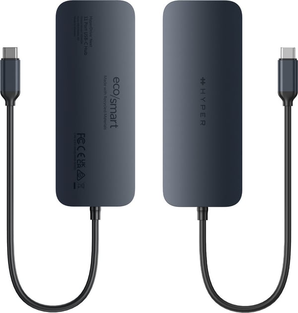 HyperDrive Next 11 Port Dual 4K60Hz HDMI USBC Hub adapter, midnat blå