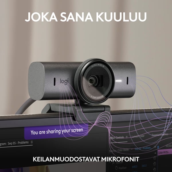 Logitech MX Brio Ultra HD 4K-webkamera, mørkegrå
