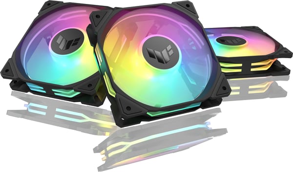 Asus TUF Gaming TR 120 ARGB Reverse PWM -fläkt, 120 mm, svart, 3-pack